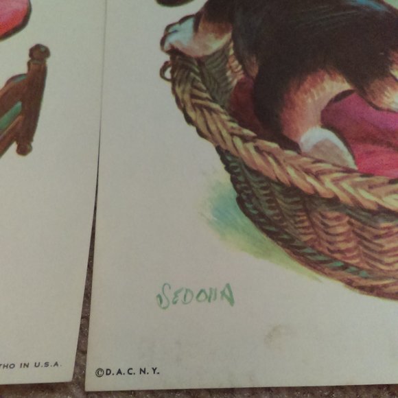 Sedona Litho Praying Children 1950 - 1960 - you get 2 lithos - Picture 2 of 4